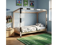 Montessori posteľ Futal 90x200 cm - prírodná / biela / čierna