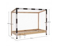 Montessori posteľ Futal 90x200 cm - prírodná / biela / čierna