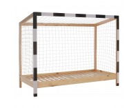 Montessori posteľ Futal 90x200 cm - prírodná / biela / čierna