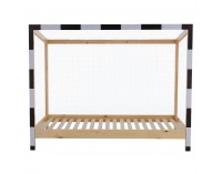 Montessori posteľ Futal 90x200 cm - prírodná / biela / čierna