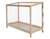 Montessori posteľ Futal 90x200 cm - prírodná / biela / čierna