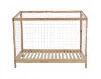 Montessori posteľ Futal 90x200 cm - prírodna / biela / modrá / červená