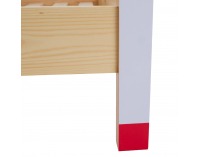 Montessori posteľ Futal 90x200 cm - prírodna / biela / modrá / červená
