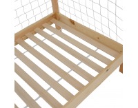 Montessori posteľ Futal 90x200 cm - prírodna / biela / modrá / červená