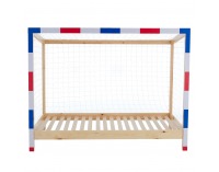 Montessori posteľ Futal 90x200 cm - prírodna / biela / modrá / červená