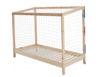 Montessori posteľ Futal 90x200 cm - prírodna / biela / modrá / červená