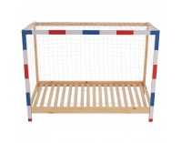 Montessori posteľ Futal 90x200 cm - prírodna / biela / modrá / červená