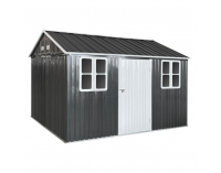 Plechový záhradný domček Gabko 360x310x250 cm - antracit / biela