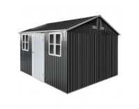 Plechový záhradný domček Gabko 360x310x250 cm - antracit / biela