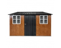Plechový záhradný domček Gabko 360x310x250 cm - hnedá / antracit