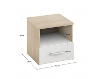 Nočný stolík (2 ks) Gabriela - dub sonoma / biela