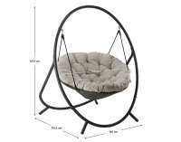 Závesné kreslo Gadil - sivá / béžová