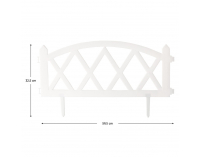 Obruba trávnika / záhradný plôtik (4 ks) Gafur - biela