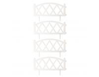 Obruba trávnika / záhradný plôtik (4 ks) Gafur - biela