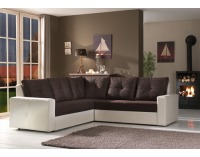 Rohová sedačka s rozkladom a úložným priestorom Gallia L/P - PVC playboy béžová / lucy 6 hnedá