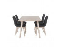 Jedálenský set Galio 1+4 - sivá / svetlý buk