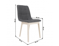 Jedálenská stolička Galio - sivá / svetlý buk