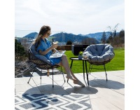 Záhradný set z umelého ratanu Gauri - tmavosivá / sivá / čierna