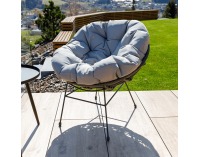 Záhradný set z umelého ratanu Gauri - tmavosivá / sivá / čierna