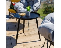 Záhradný set z umelého ratanu Gauri - tmavosivá / sivá / čierna