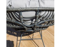 Záhradný set z umelého ratanu Gauri - tmavosivá / sivá / čierna