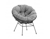 Záhradný set z umelého ratanu Gauri - tmavosivá / sivá / čierna