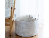 Pletený kôš Geos 50x30 cm - biela / sivá