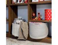 Pletený kôš Geos 50x30 cm - biela / sivá
