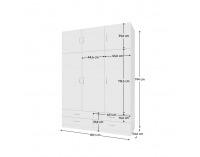 Šatníková skriňa Geri New 3D - biela