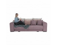 Rozkladacia pohovka s úložným priestorom Gilen Big Sofa - fialová / staroružová / béžová