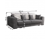 Rozkladacia pohovka s úložným priestorom Gilen Big Sofa - sivá / svetlosivá / béžová