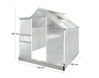 Záhradný skleník Glasshouse 190x190x195 cm - priehľadná