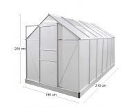 Záhradný skleník Glasshouse 310x190x205 cm - priehľadná