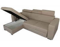 Rohová sedačka s rozkladom a úložným priestorom Costa L/P - šenil béžový (Bravo 03)