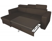 Rohová sedačka s rozkladom a úložným priestorom Costa L/P - šenil hnedý (Bravo 07)