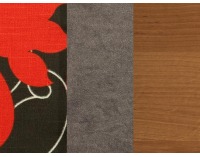 Jednolôžková posteľ (váľanda) Aga - kvety červené / suedine šedý / jelša