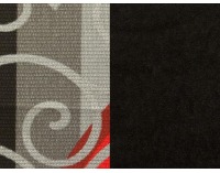 Rozkladacia pohovka s úložným priestorom Mercedes - bavlna vzor červený / suedine čierny