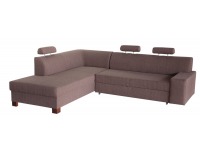 Rohová sedačka s rozkladom a úložným priestorom Paris L - šenil svetlohnedý (Portland 24)