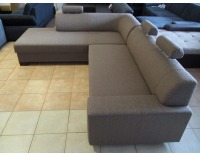 Rohová sedačka s rozkladom a úložným priestorom Paris SR L - šenil svetlohnedý (Portland 24)