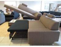 Rohová sedačka s rozkladom a úložným priestorom Paris SR L - šenil svetlohnedý (Portland 24)