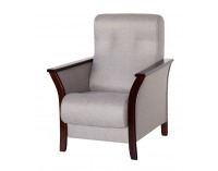 Kreslo Tomas - šenil svetlošedý (Como 12) / tmavý orech