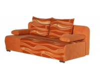 Rozkladacia pohovka s úložným priestorom Zico - vlny oranžové / suedine oranžový