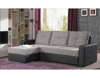 Rohová sedačka s rozkladom Glory - PVC playboy čierna / lucy 1