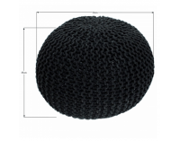 Pletená taburetka Gobi Typ 2 - čierna