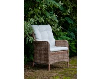 Záhradné kreslo z umelého ratanu Goccia - hnedá / ecru
