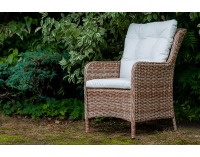 Záhradné kreslo z umelého ratanu Goccia - hnedá / ecru
