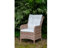 Záhradné kreslo z umelého ratanu Goccia - hnedá / ecru