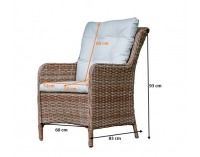 Záhradné kreslo z umelého ratanu Goccia - hnedá / ecru