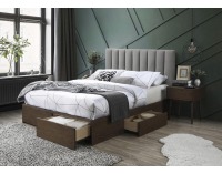 Manželská posteľ s roštom a úložným priestorom Gorashi 160 - orech / sivá