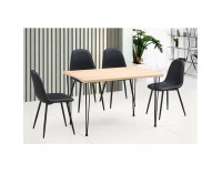 Jedálenský stôl Gordan - svetlý buk / čierna